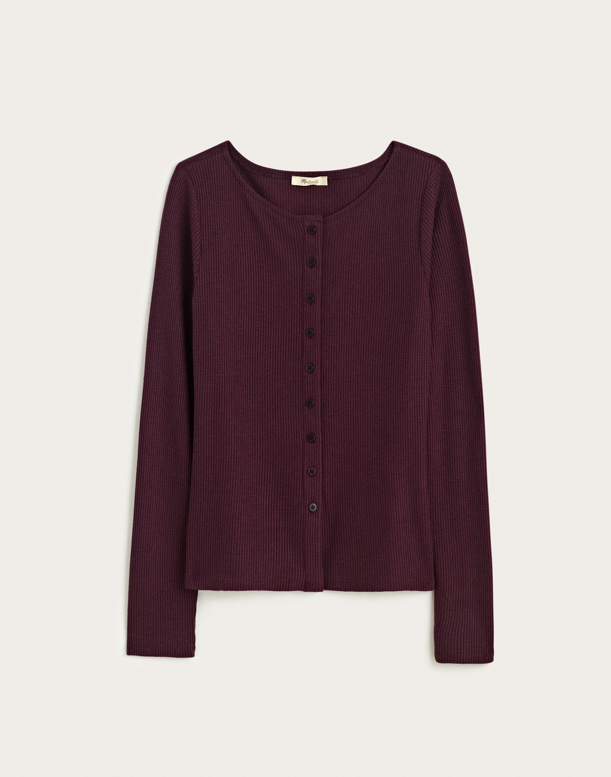 Ribbed Crewneck Cardigan