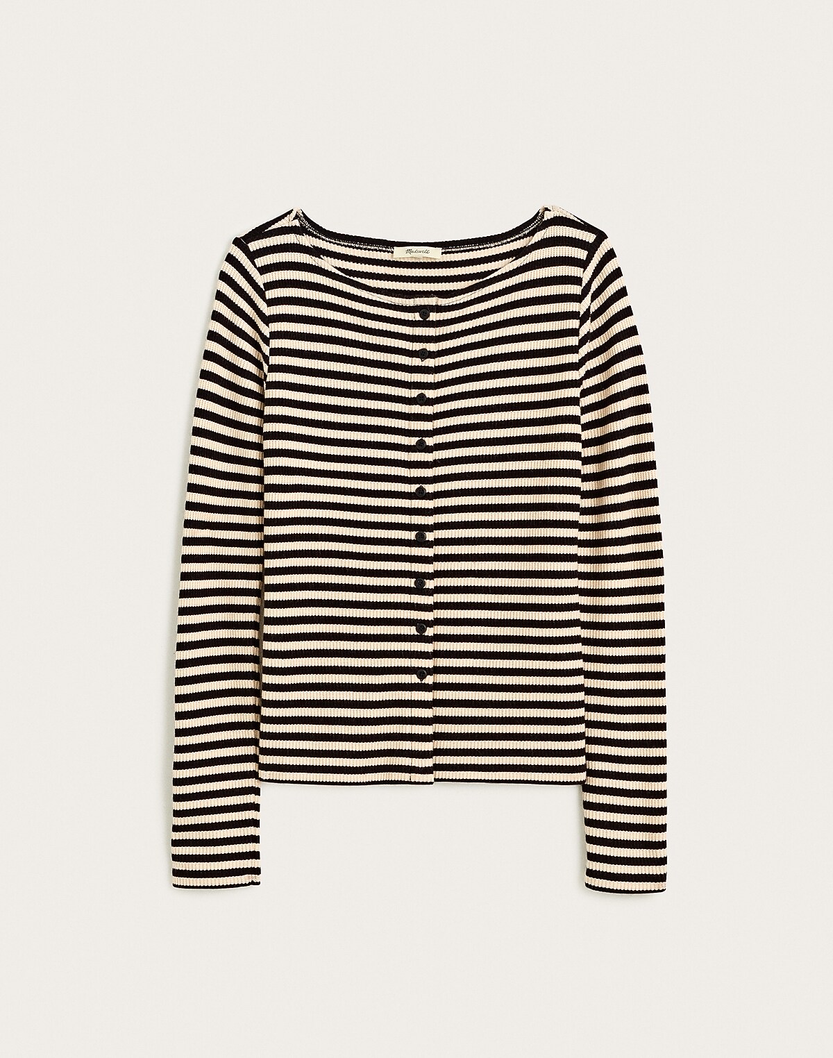 Ribbed Crewneck Cardigan