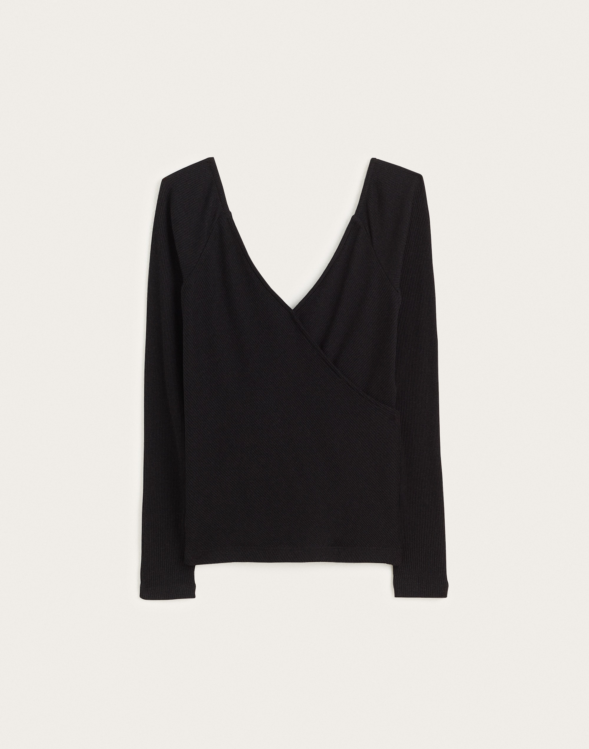 Ribbed Crossover Wrap Top