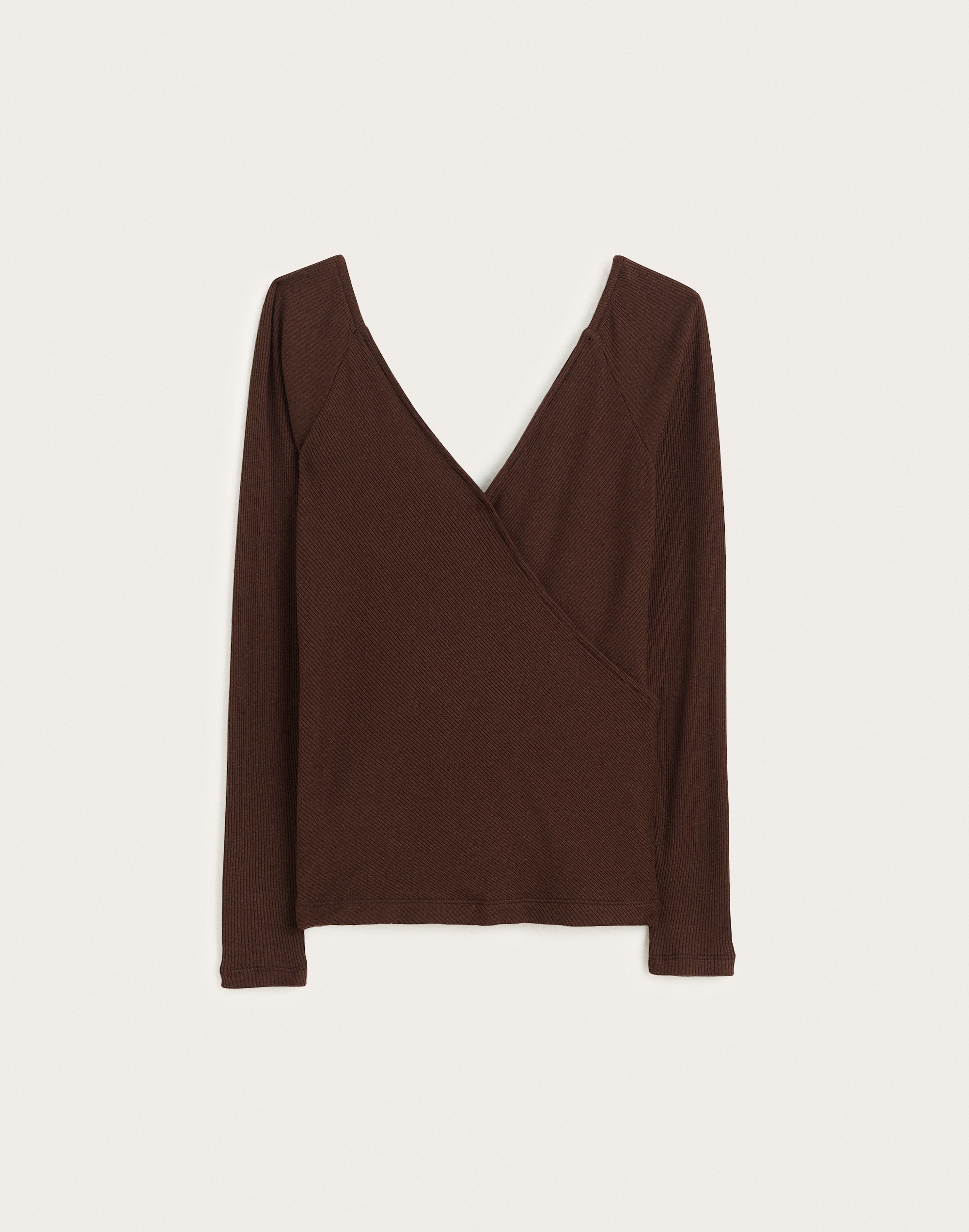 Ribbed Crossover Wrap Top