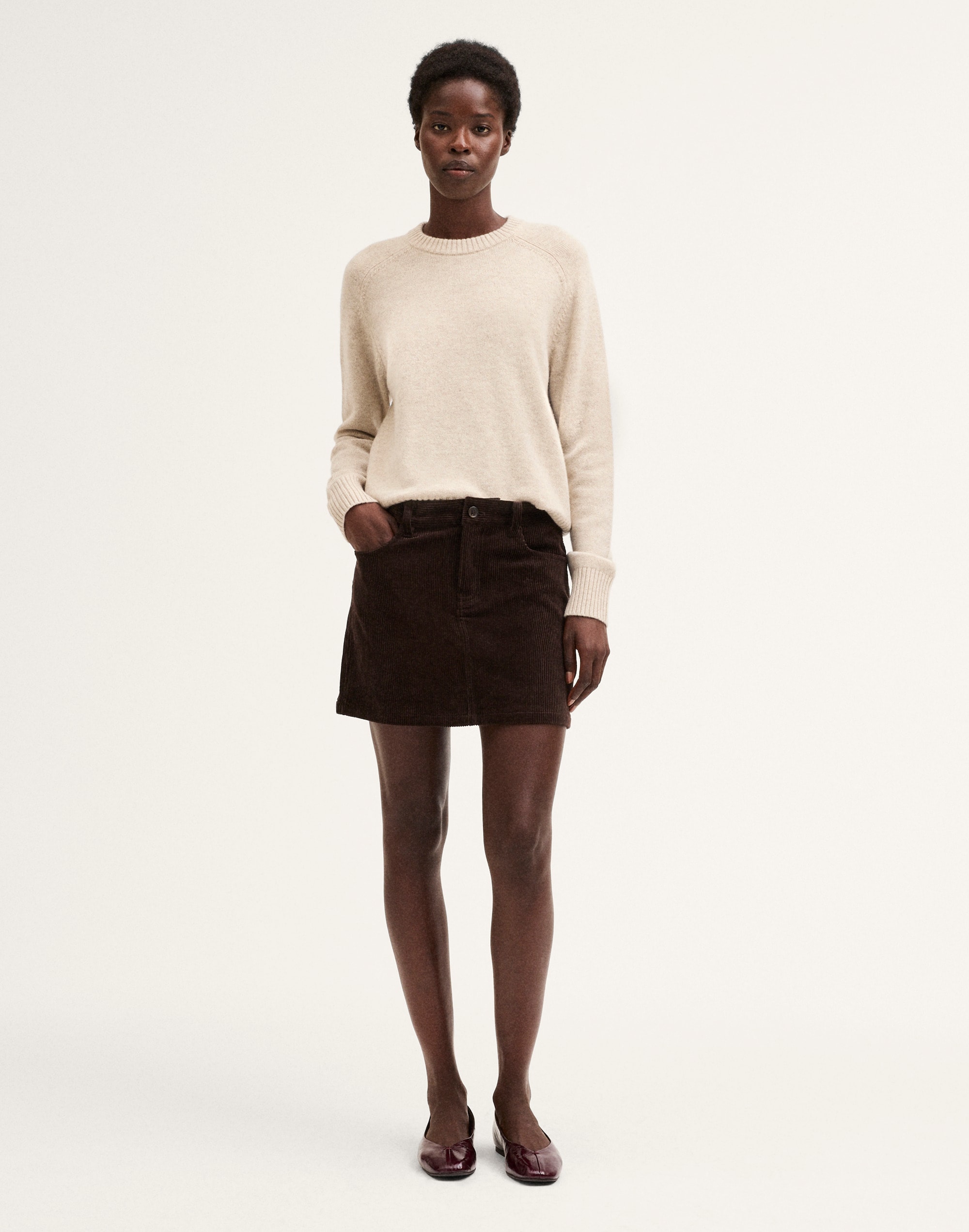 classic mini skirt in corduroy