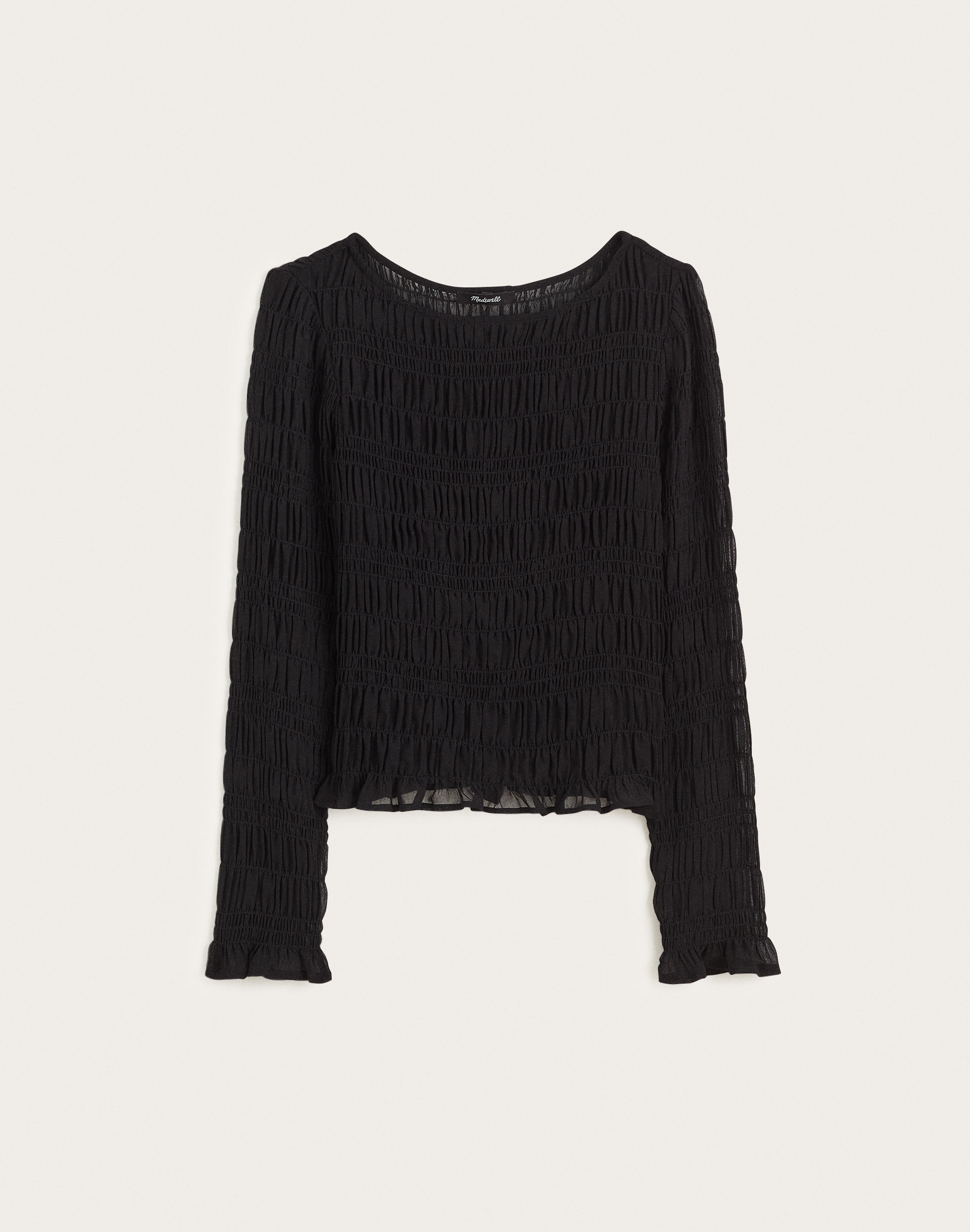 Smocked Boatneck Top