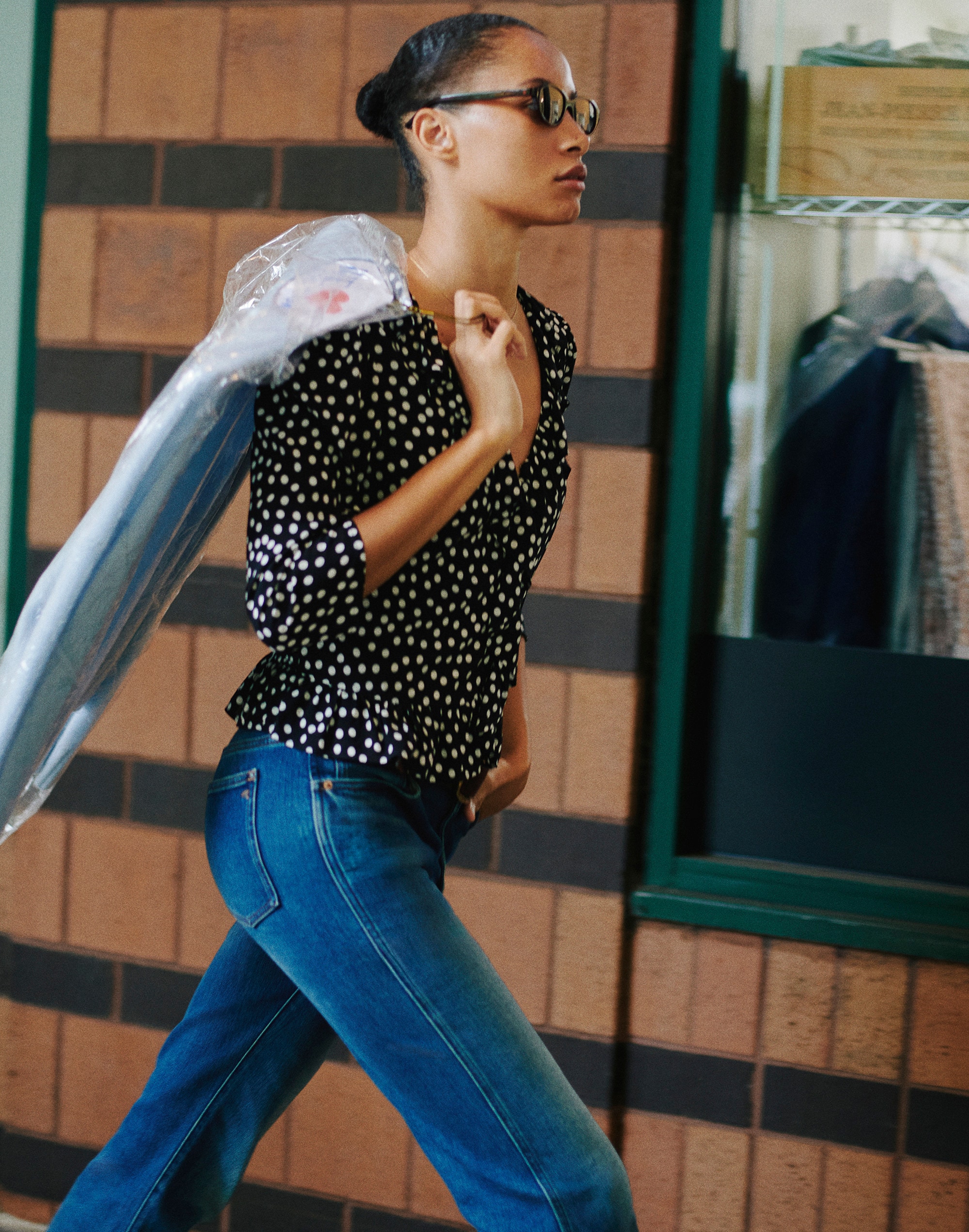 Ruffled V-Neck Shrunken Top