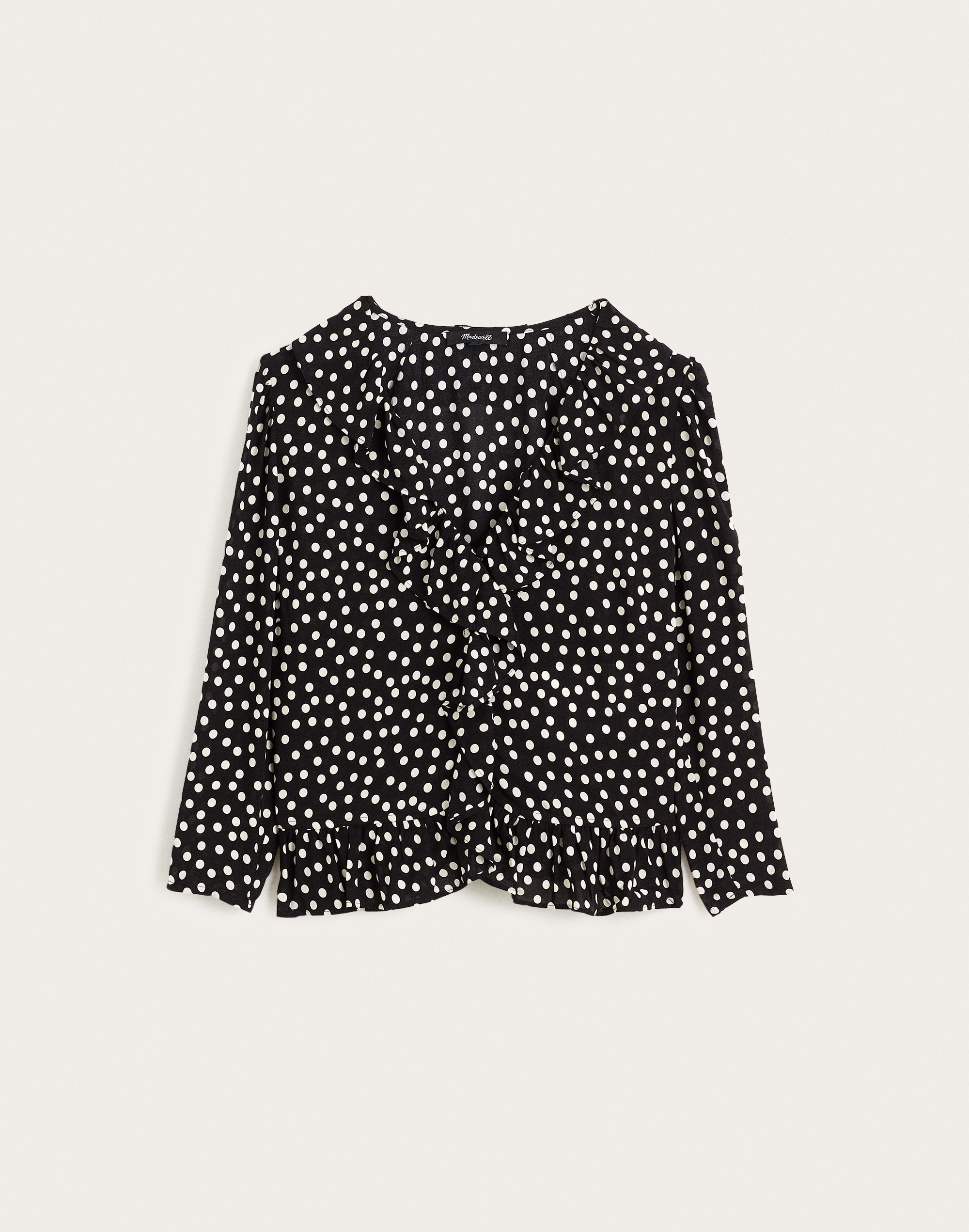 Ruffled V-Neck Shrunken Top