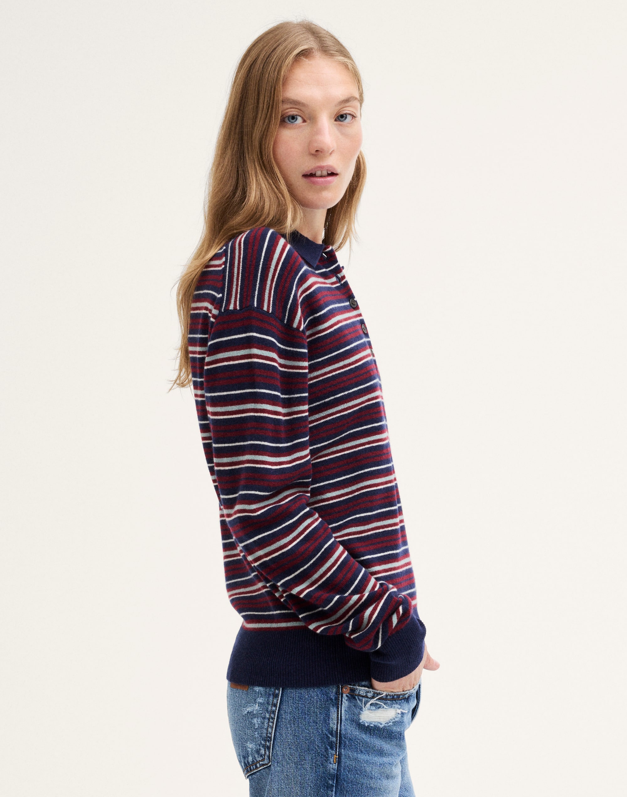 Madewell x NYPL Polo Sweater in 100% SoftWool