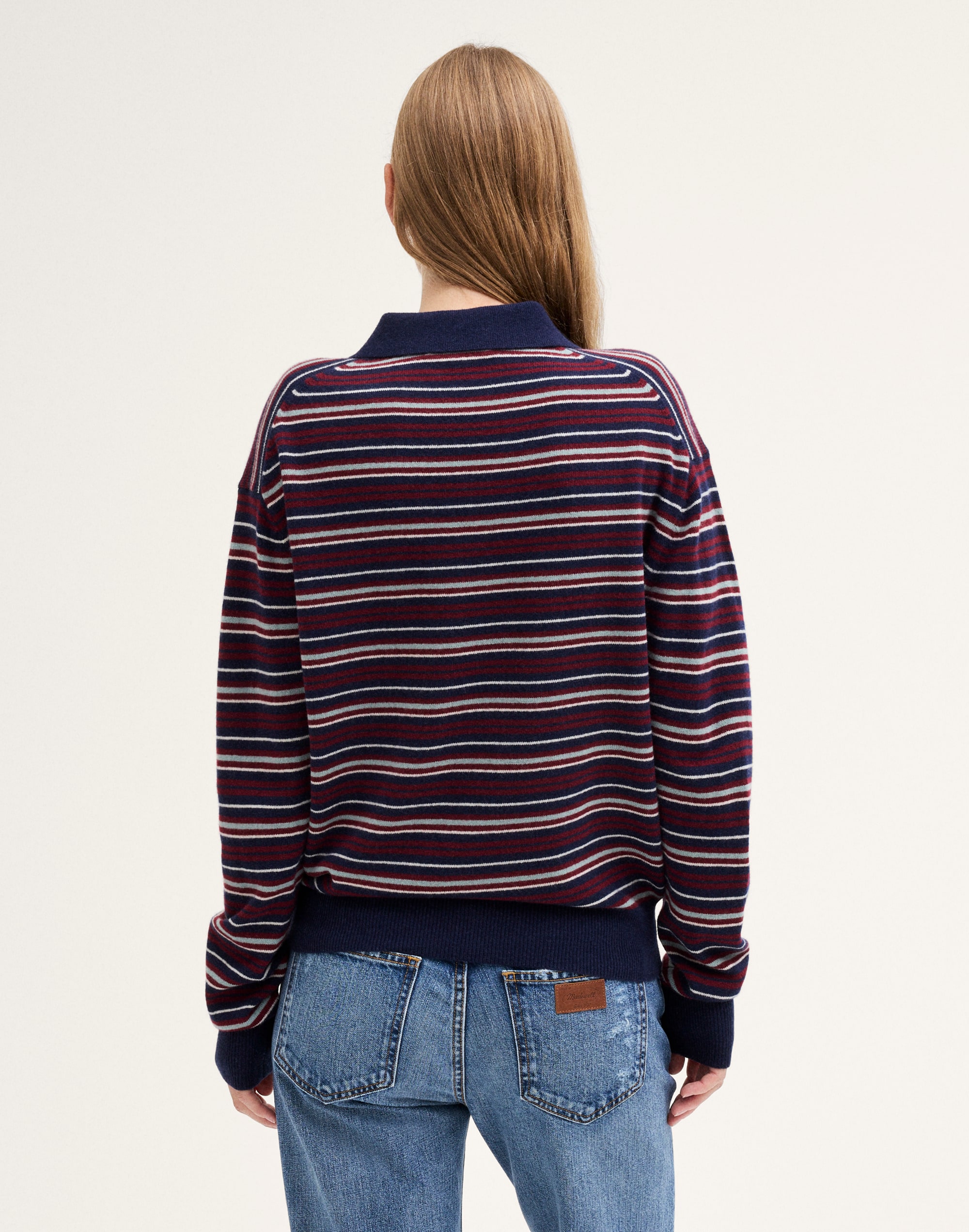 Madewell x NYPL Polo Sweater in 100% SoftWool