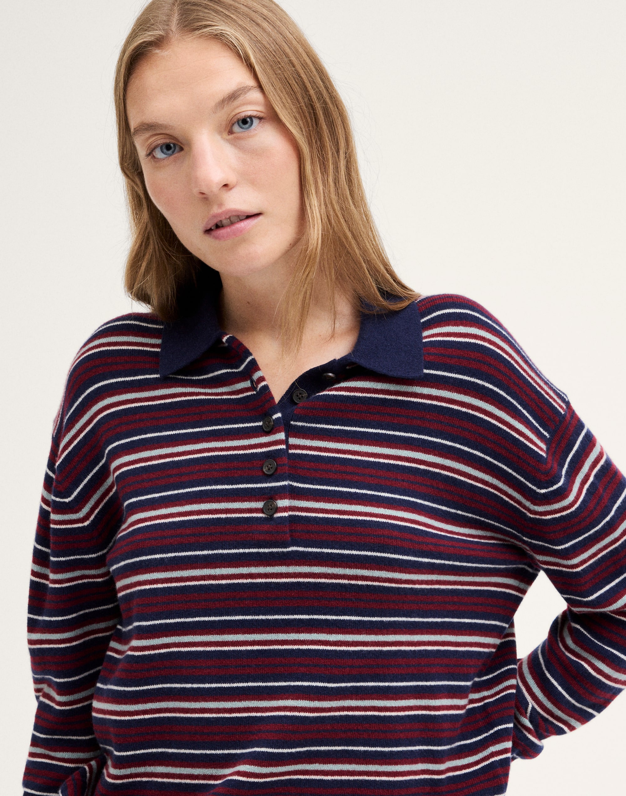 Madewell x NYPL Polo Sweater in 100% SoftWool