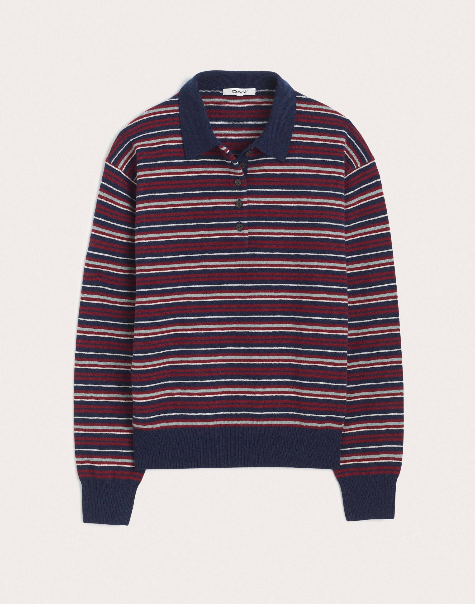 Madewell x NYPL Polo Sweater in 100% SoftWool