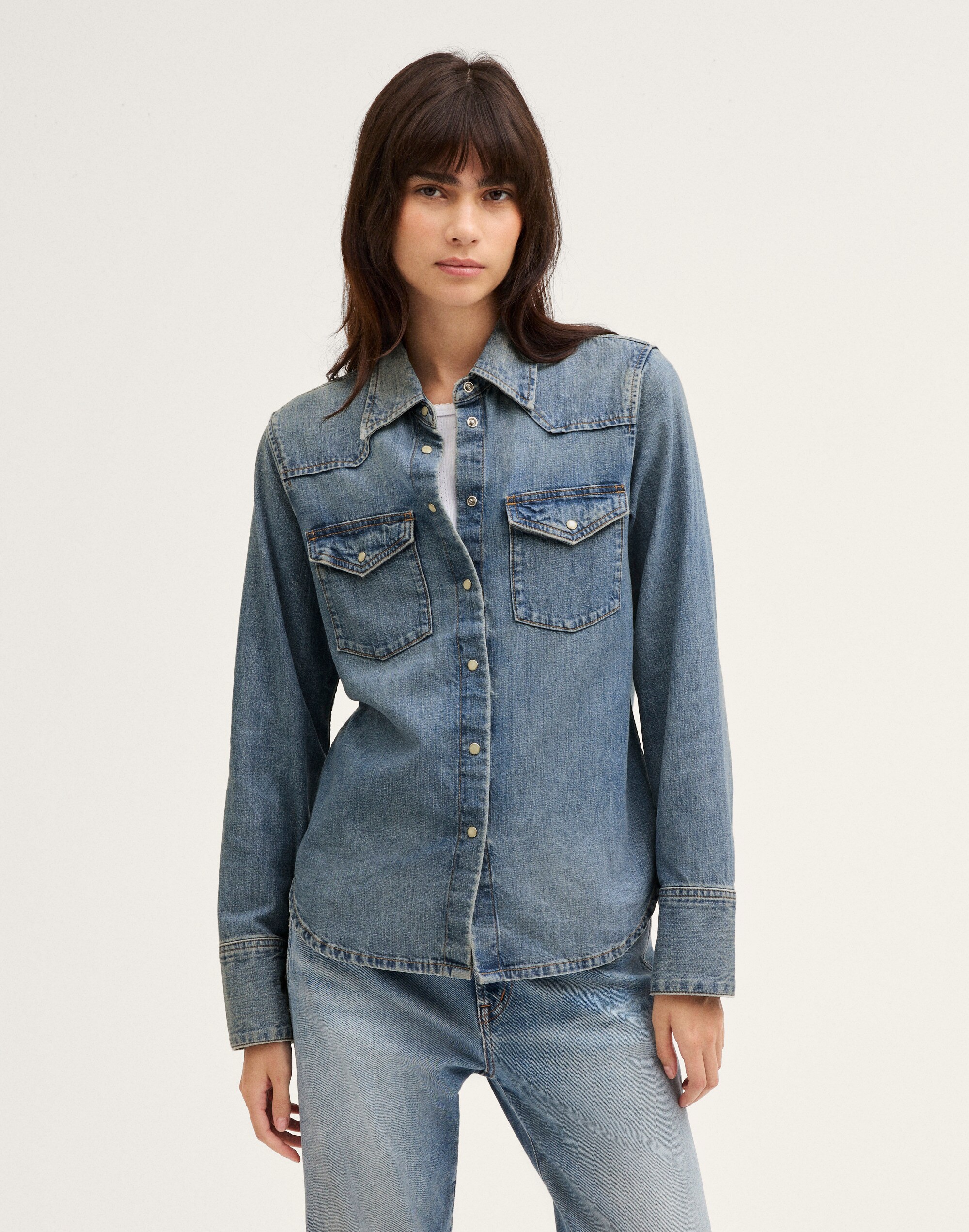Shrunken Denim Western Shirt by Madewell