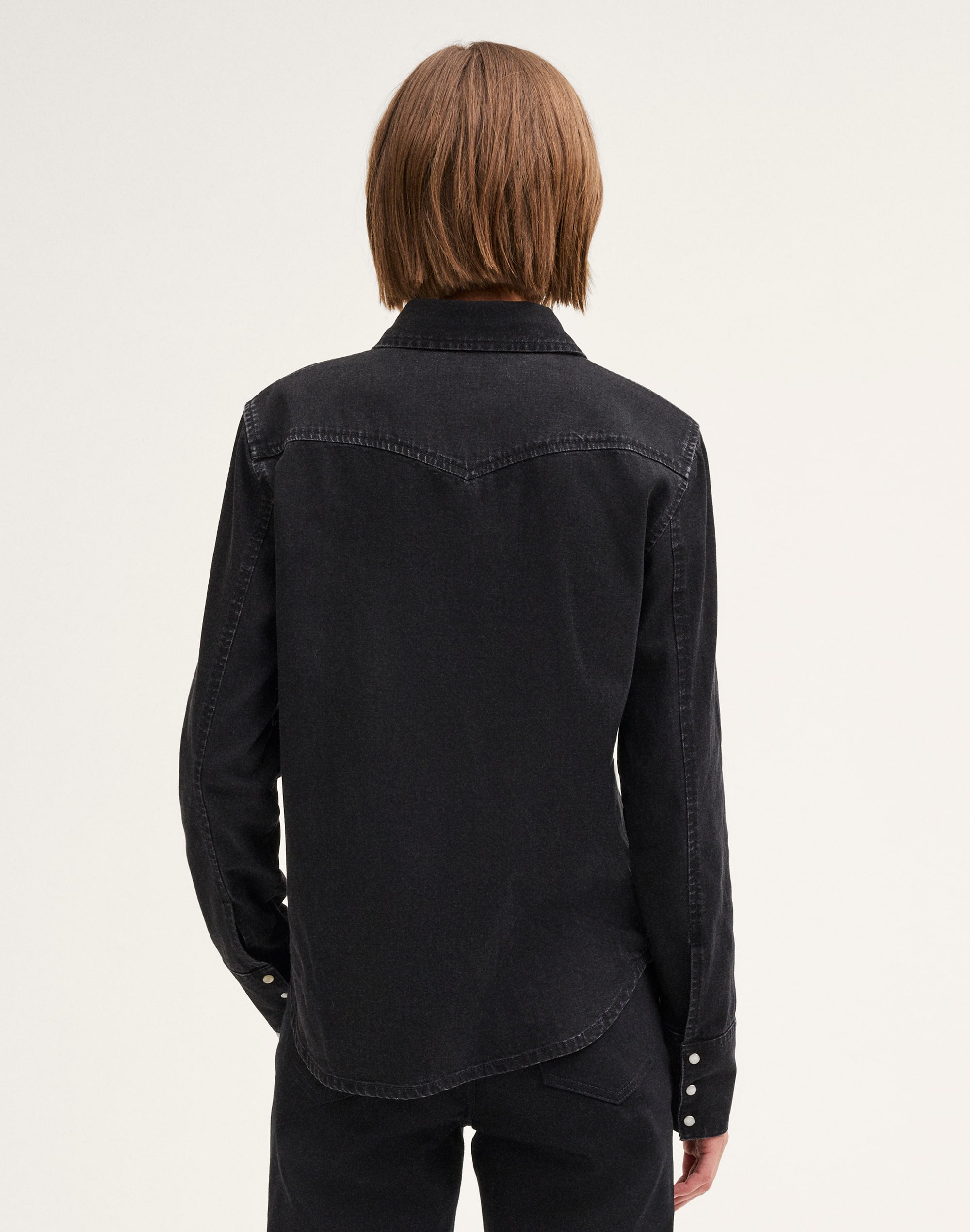 Shrunken Denim Western Shirt