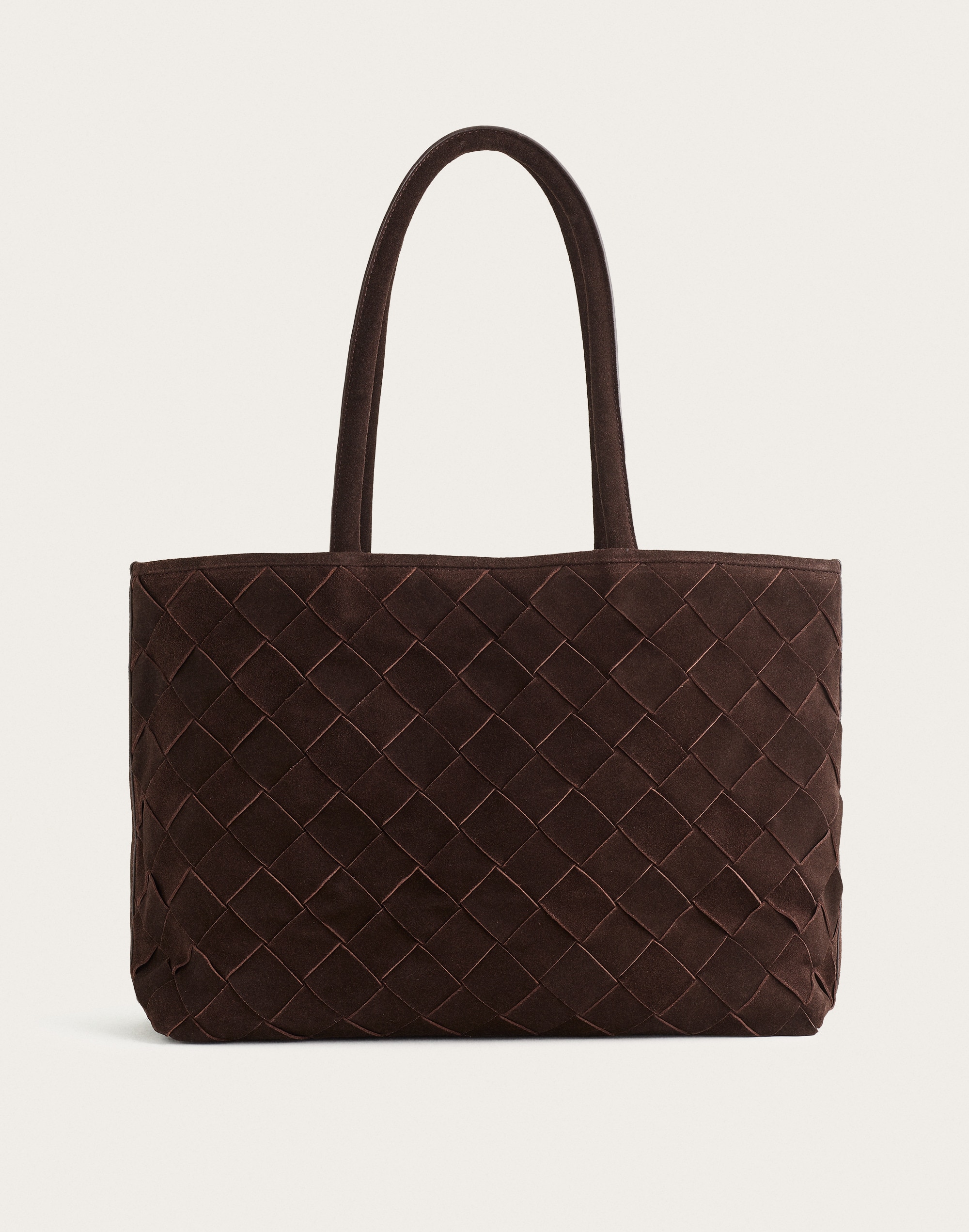 The Signature Woven Tote in Suede