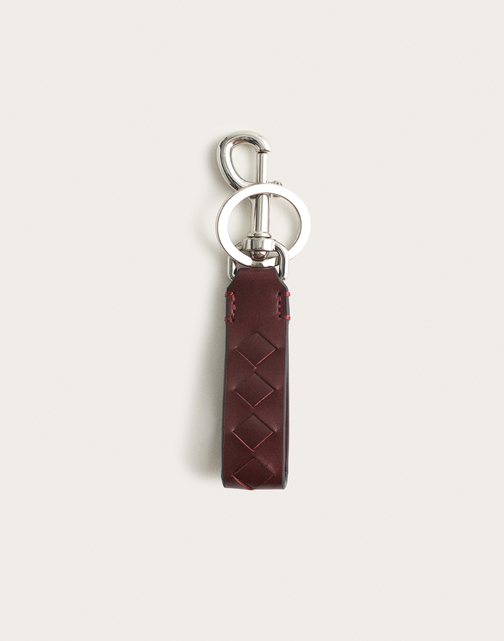 woven leather keychain