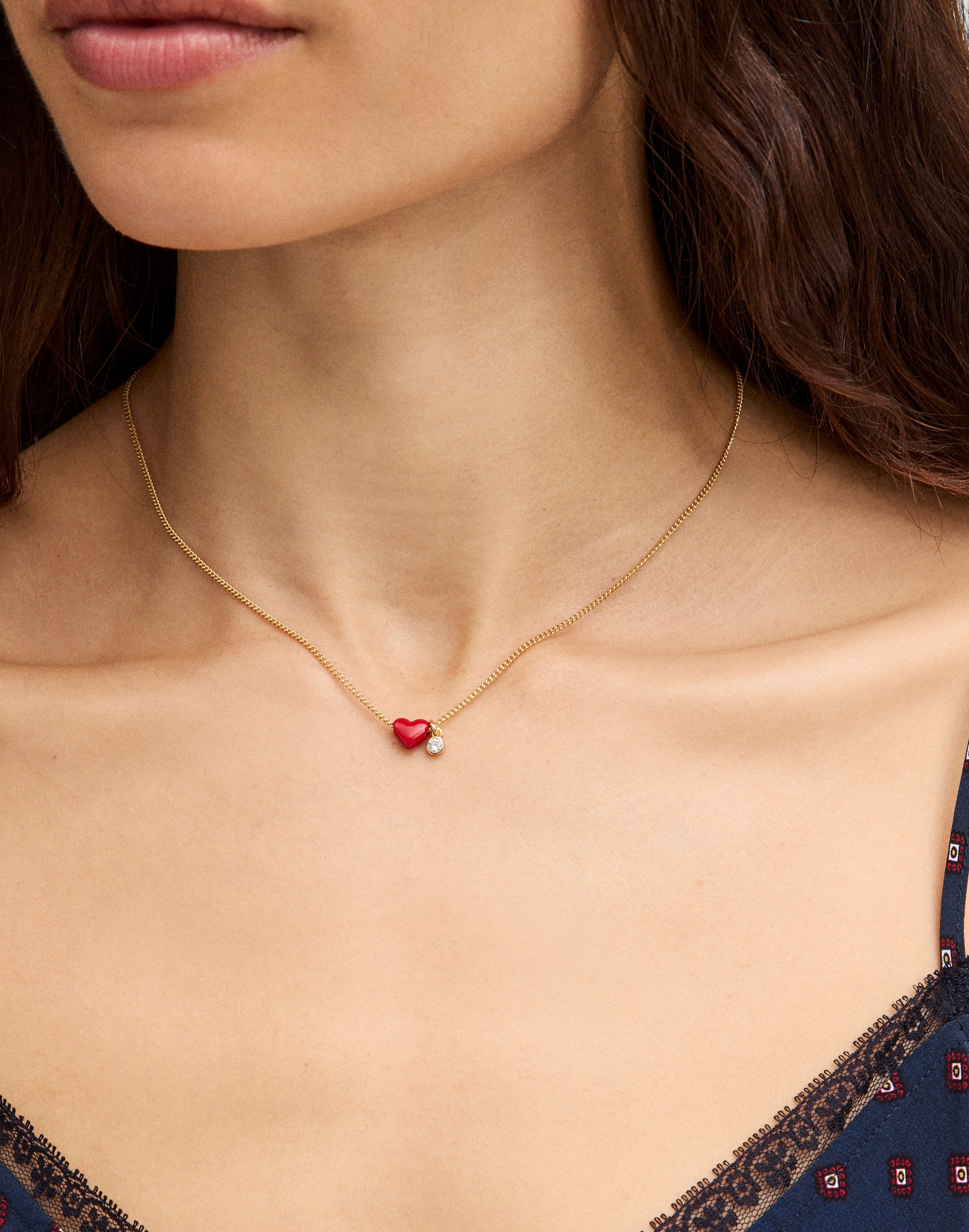 Heart Curb Chain Necklace