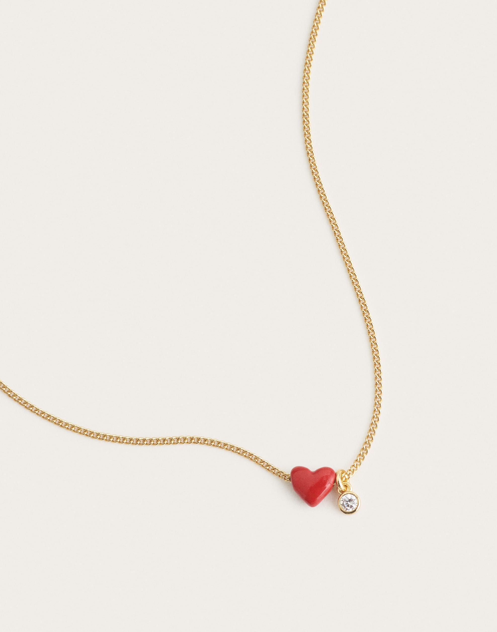 Madewell Heart Curb Chain Necklace In Bright Cherry