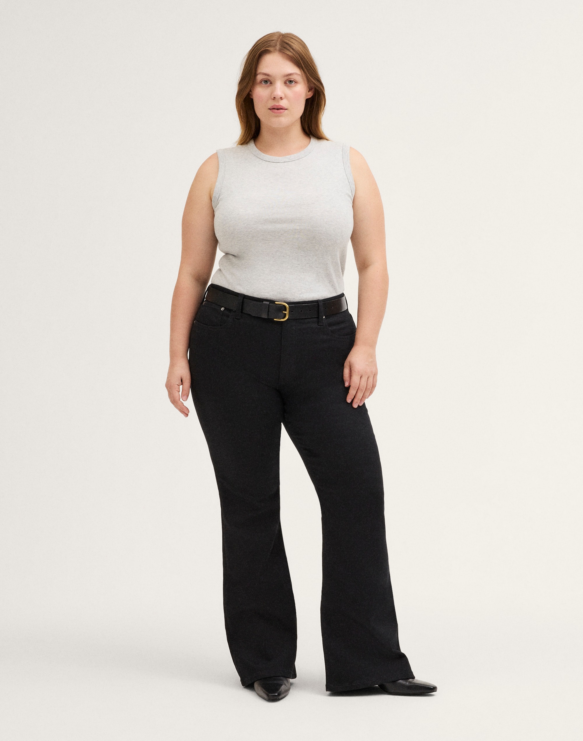 the plus flare jean in super stretch denim