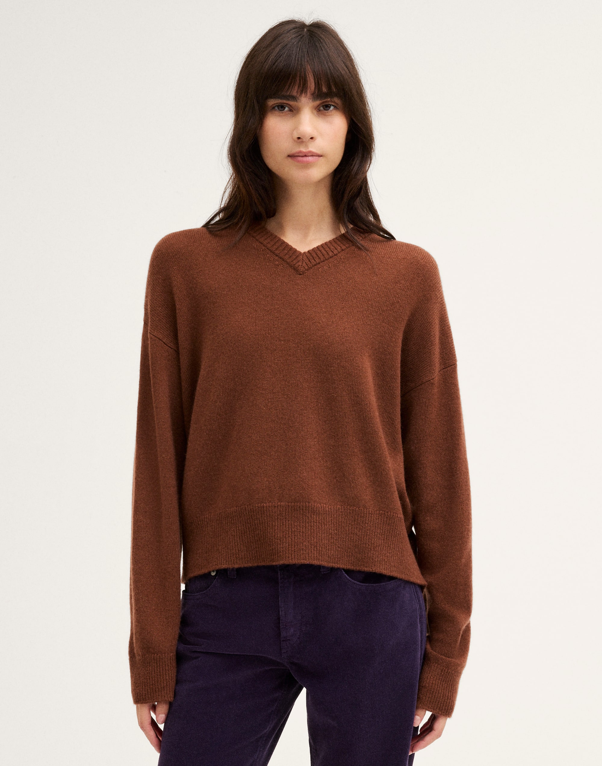 high v-neck sweater in wool blend