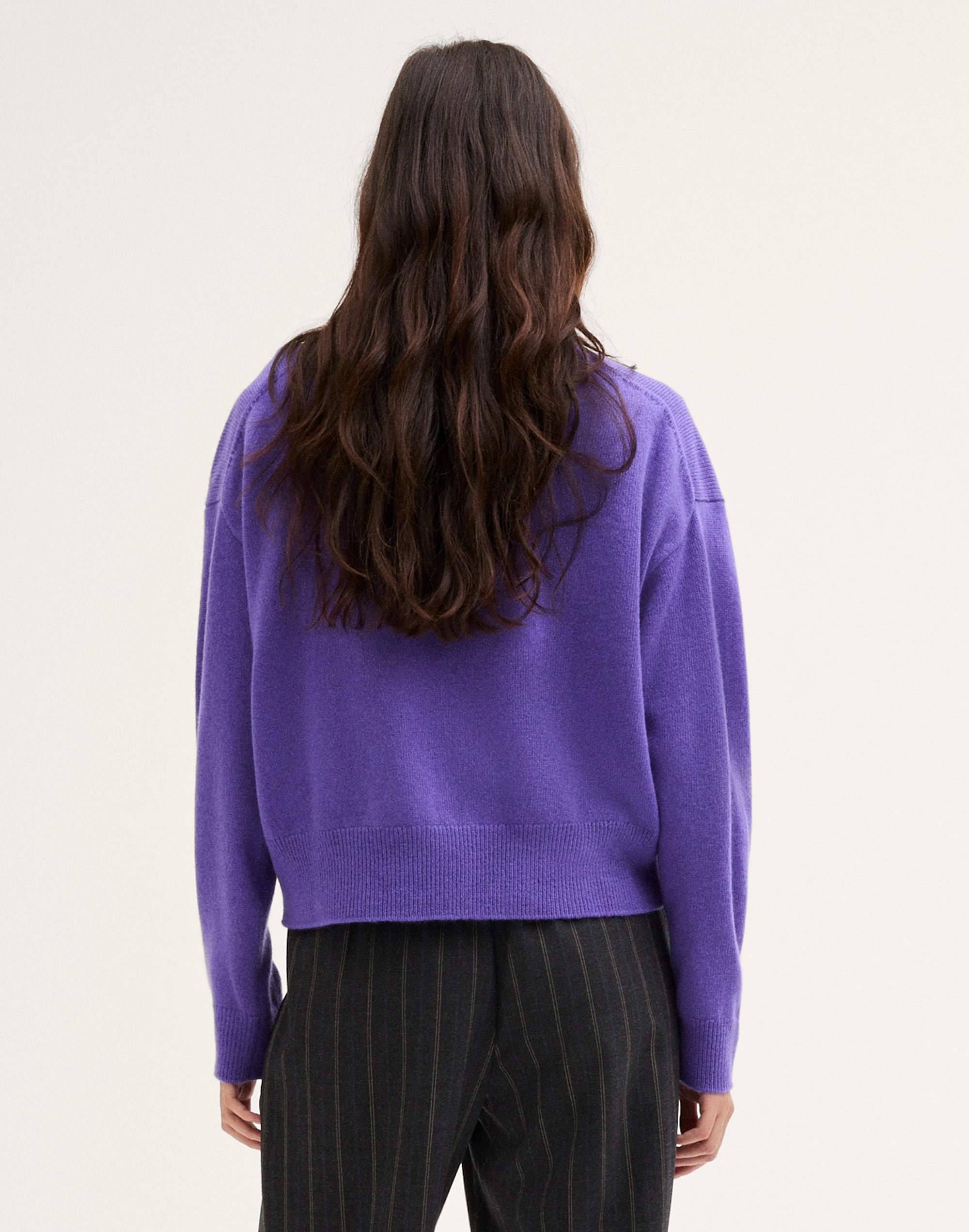 High V-Neck Sweater in Wool Blend