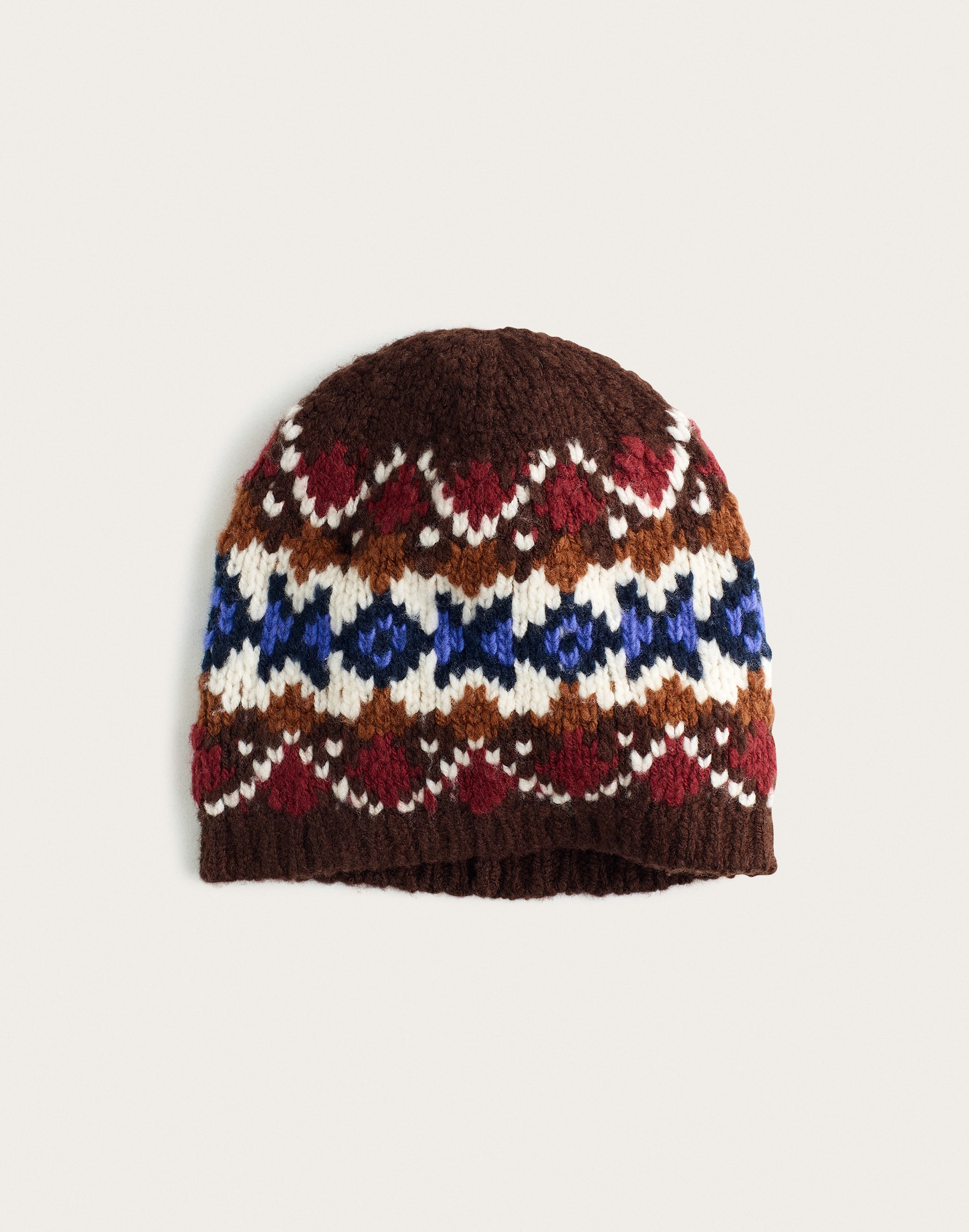 Fair Isle Beanie in 100% Merino Wool
