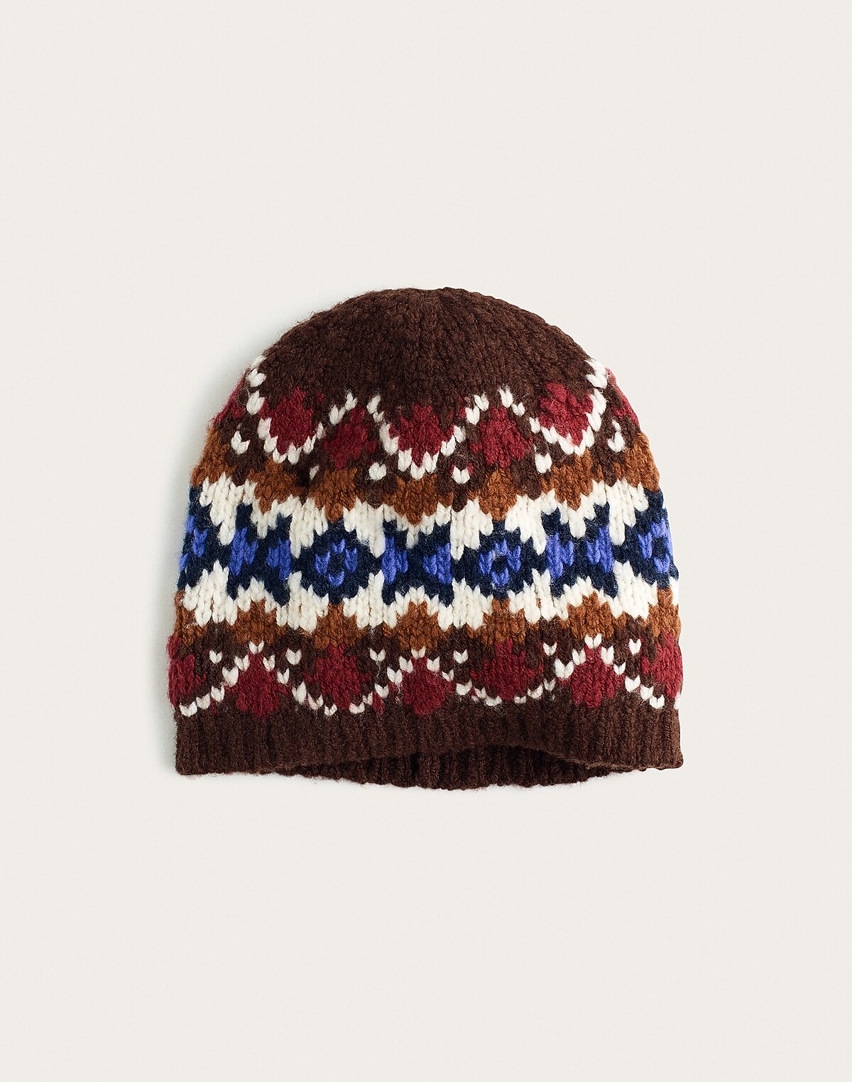 Fair Isle Beanie in 100% Merino Wool