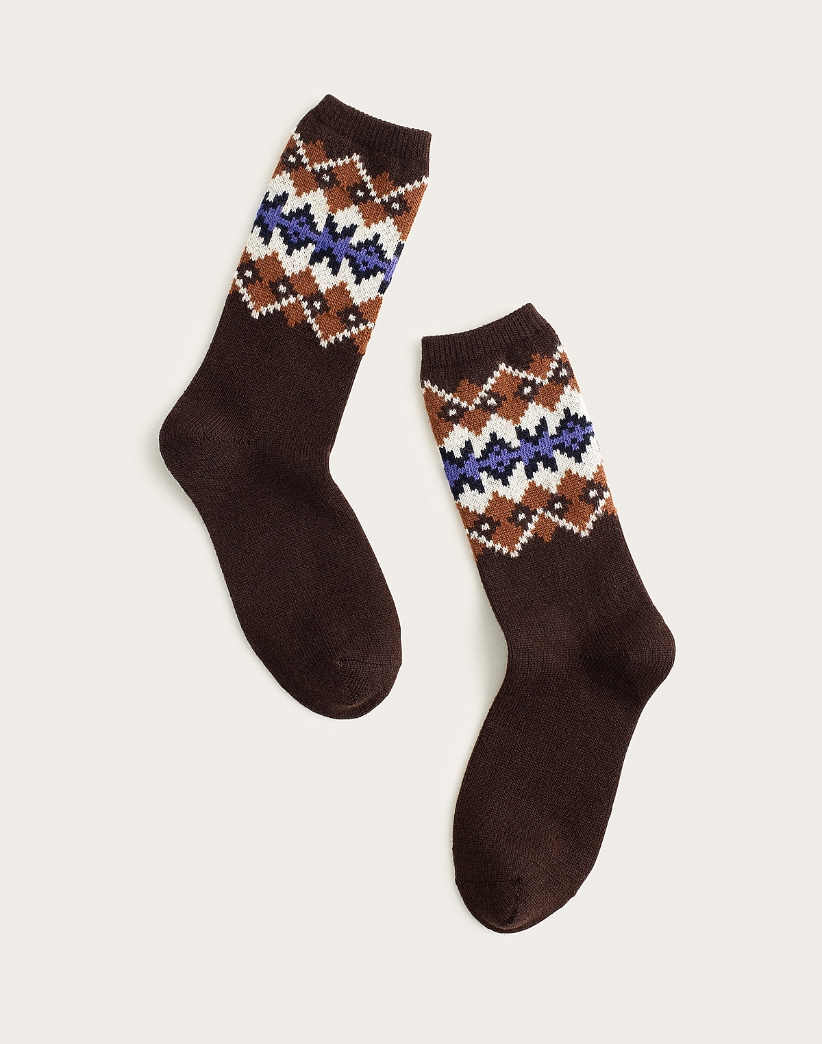 Fair Isle Loafer Sock in Wool Blend