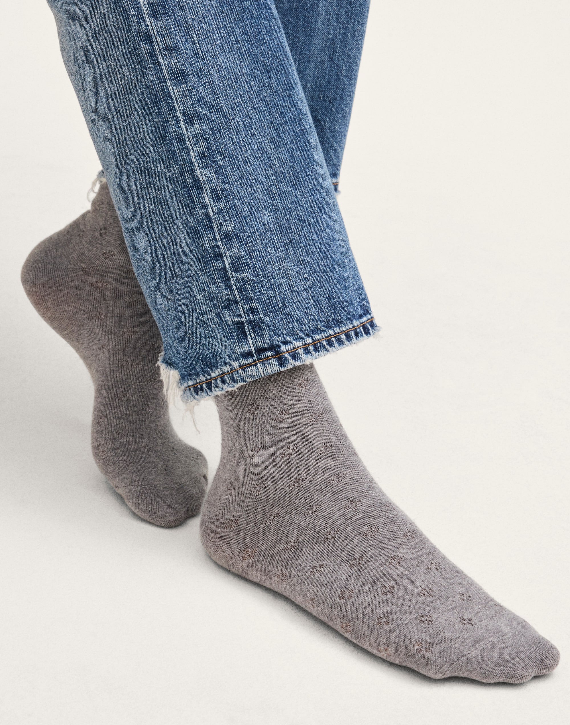 Pointelle-Knit Crew Socks