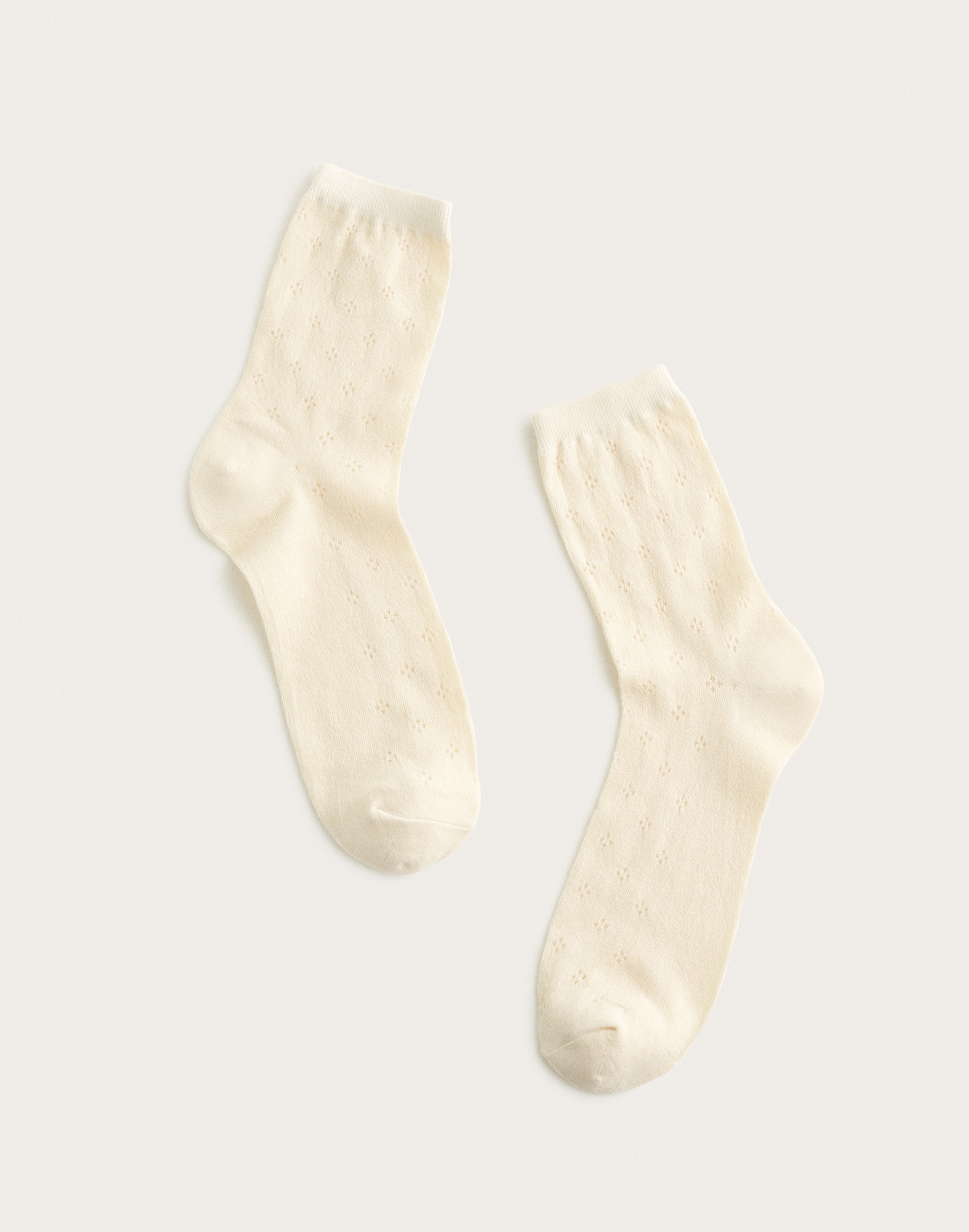 Pointelle-Knit Crew Socks