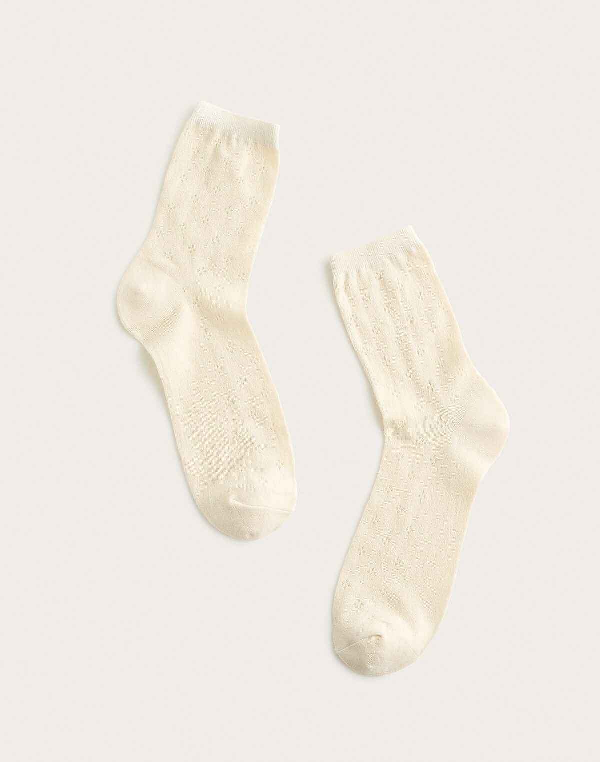 Pointelle-Knit Crew Socks