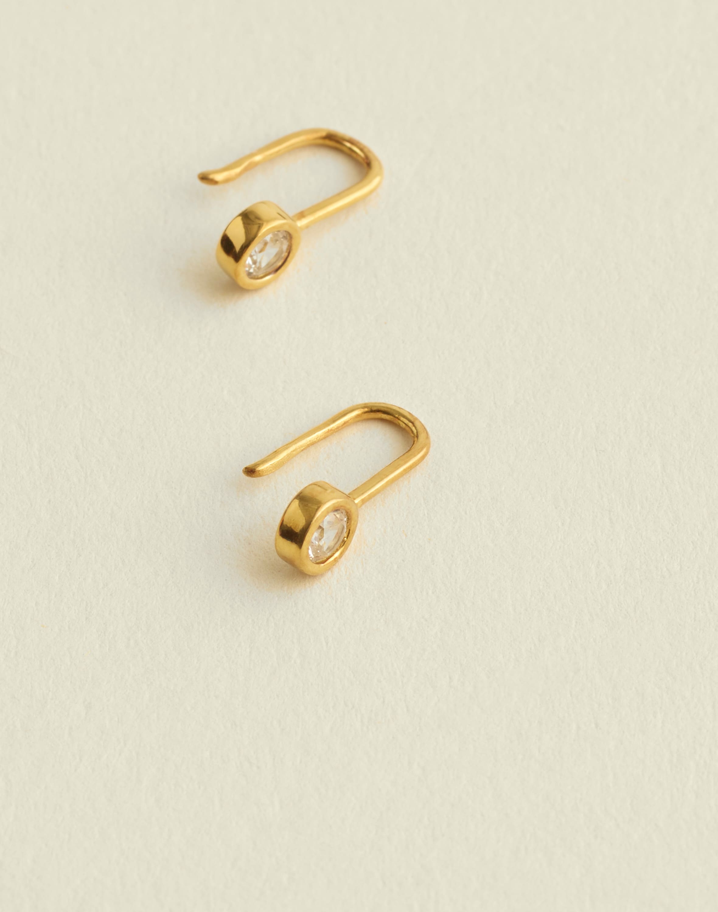 demi-fine bezel small drop earrings