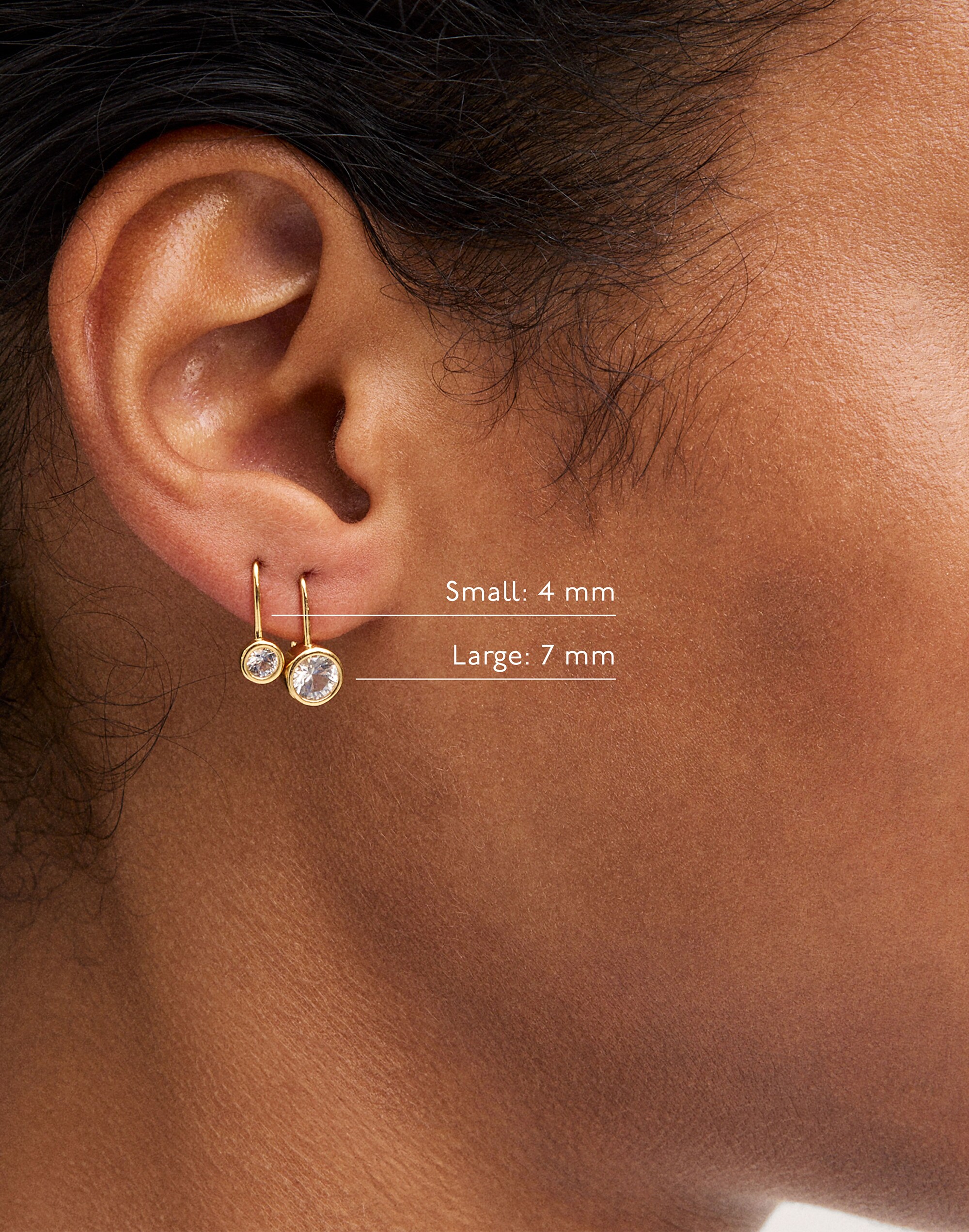 Demi-Fine Bezel Large Drop Earrings