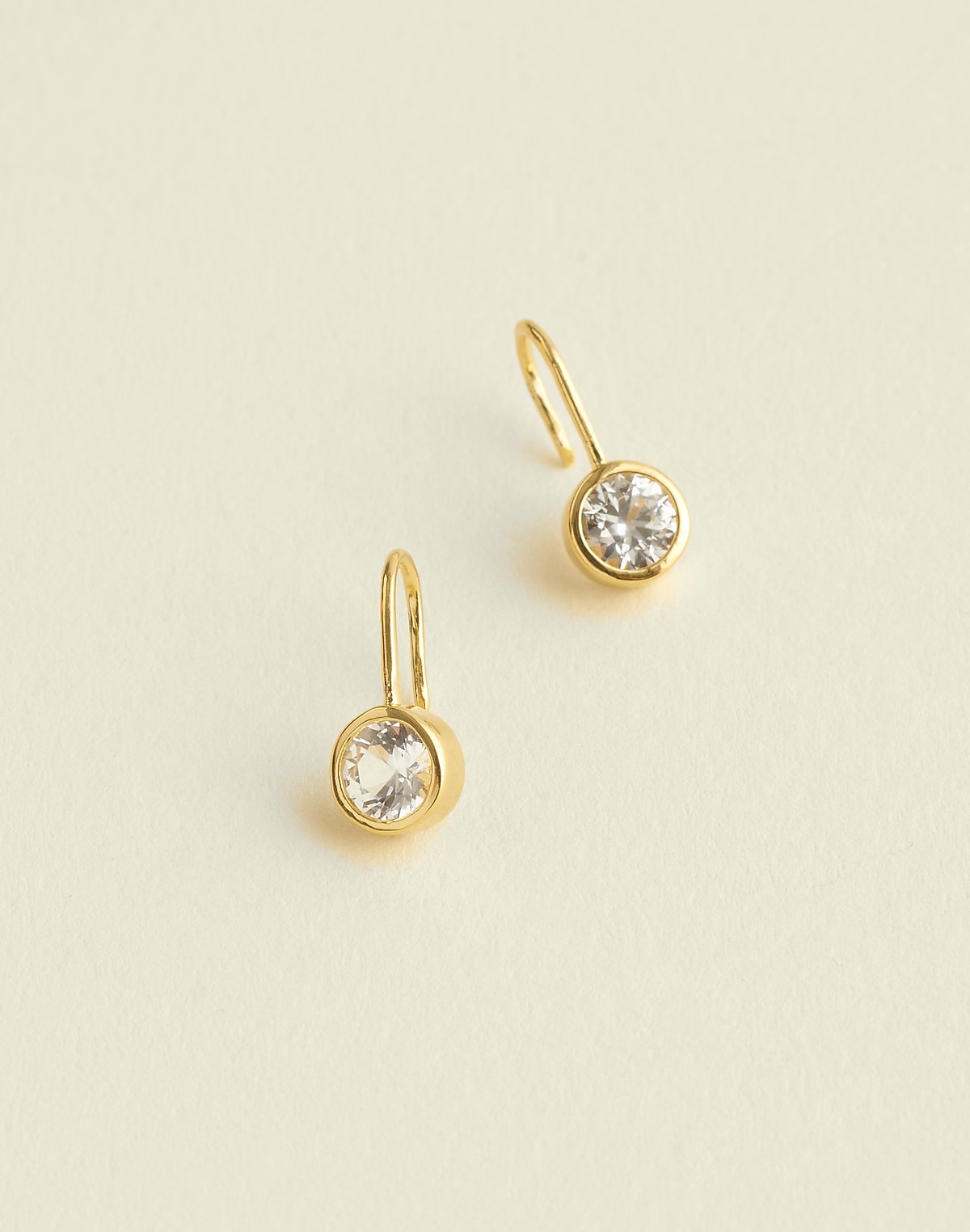 Demi-Fine Bezel Large Drop Earrings
