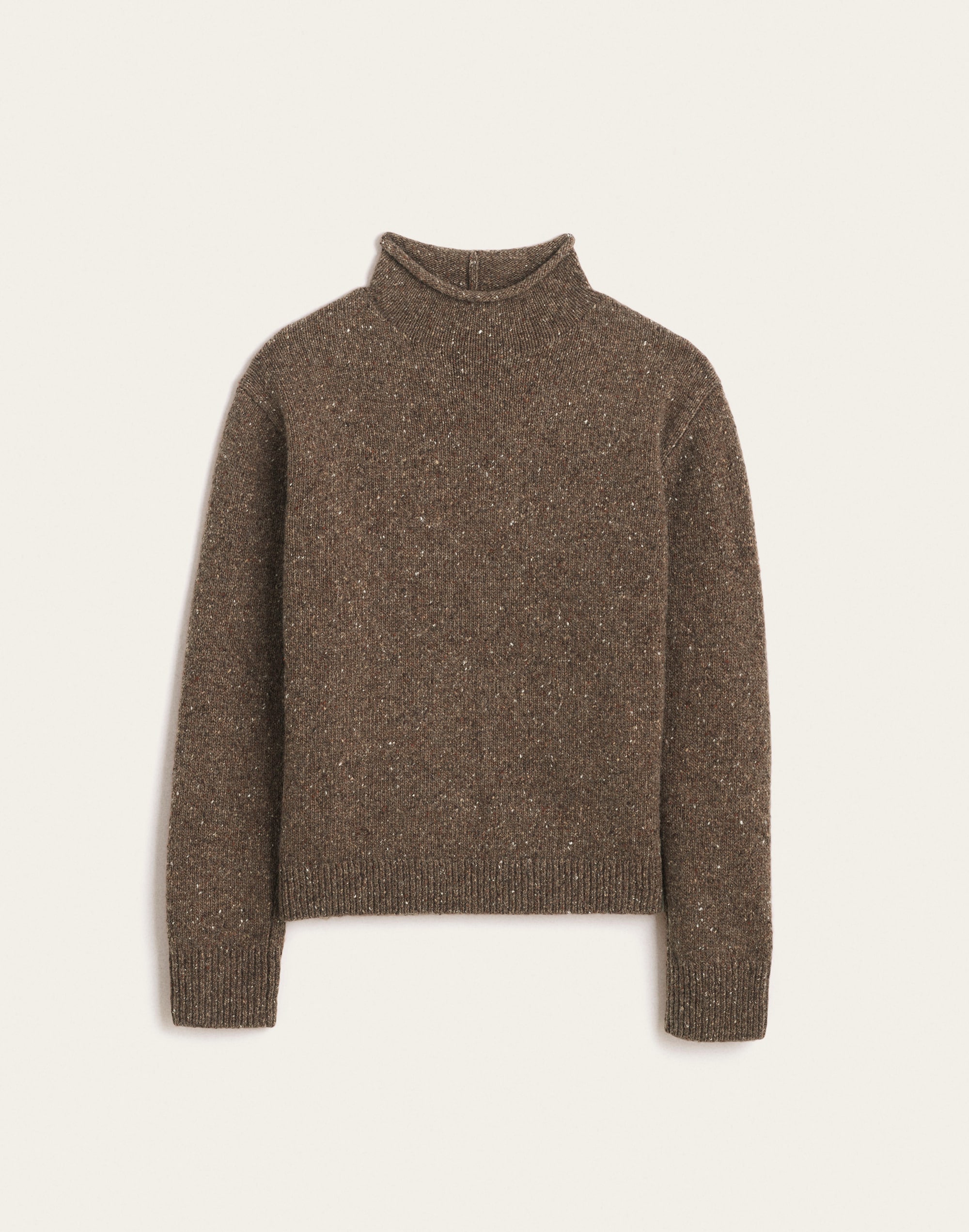 rolled funnel-neck sweater
