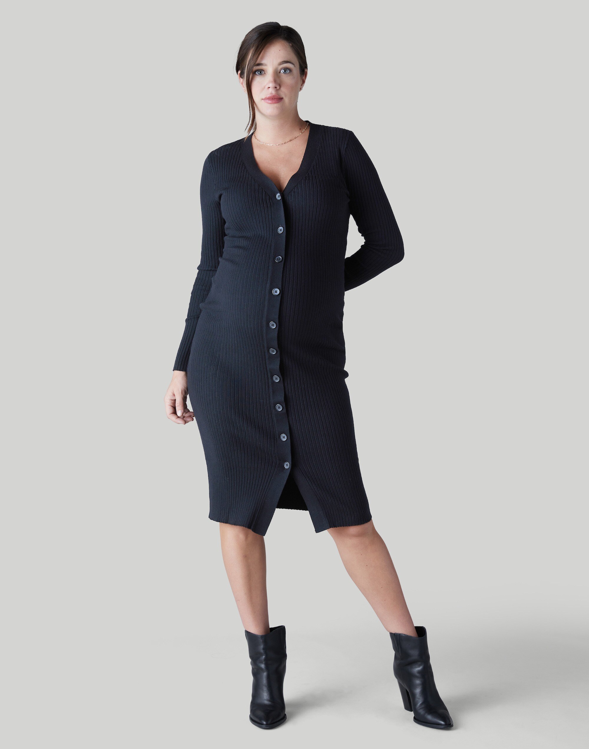 Ingrid and Isabel Button Front Sweater Dress
