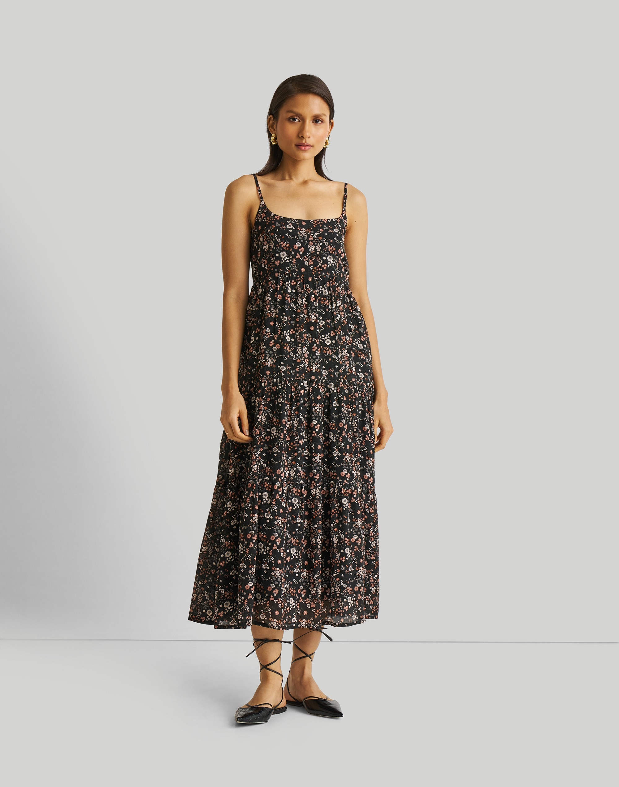 reistor strappy tiered maxi dress