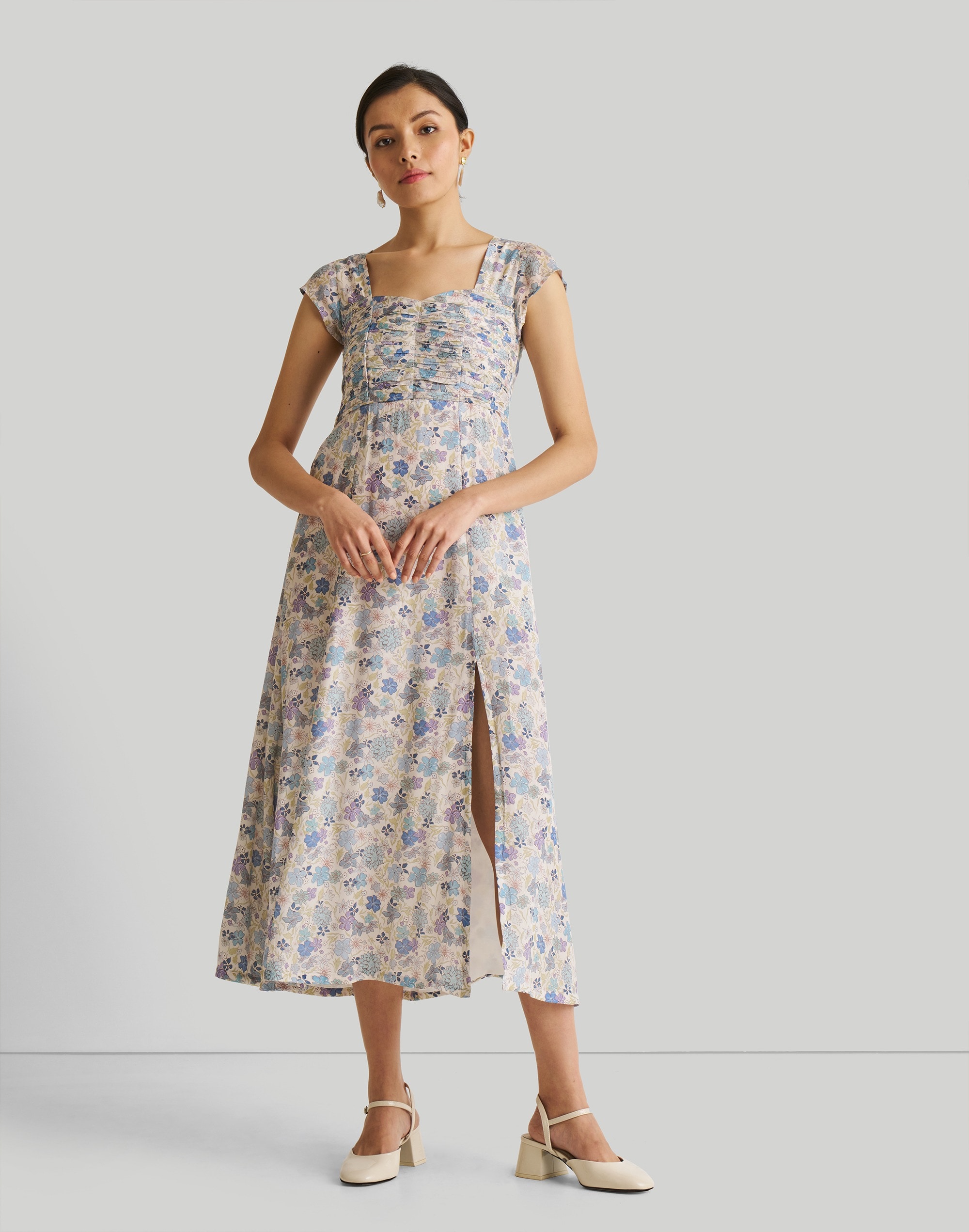 reistor ruched maxi dress