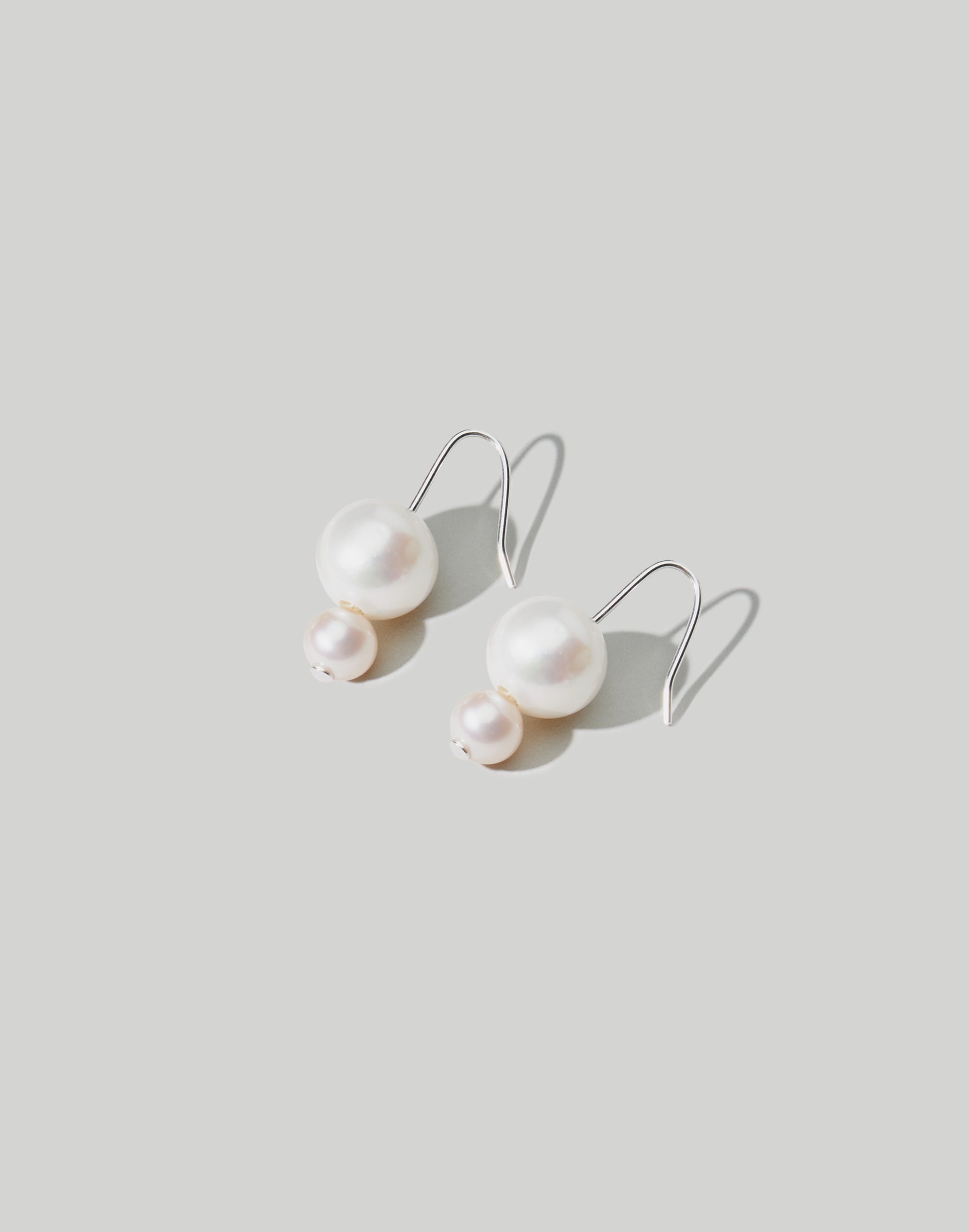 Maslo Jewelry Double Orb Pearl Earrings