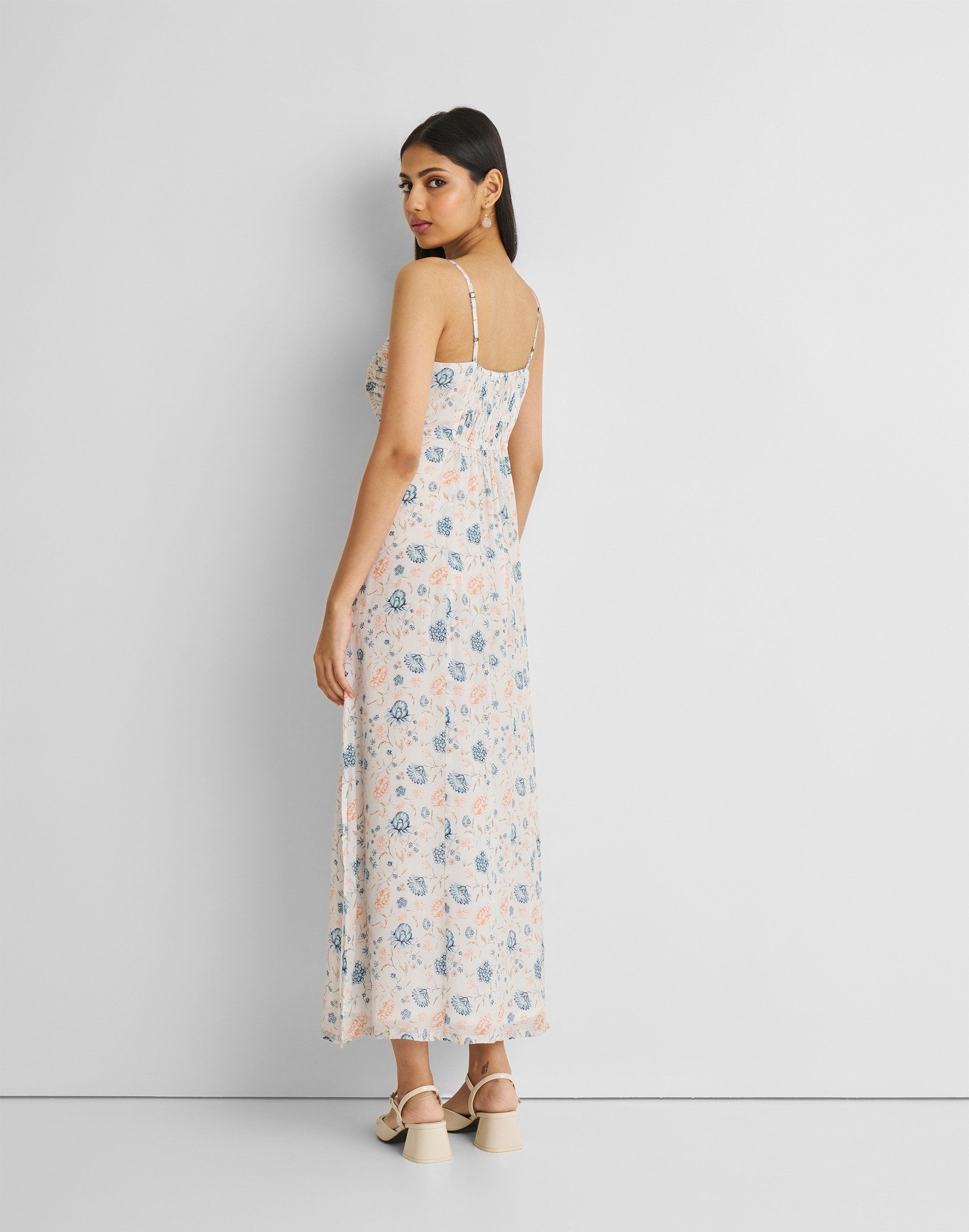 Reistor® Ruched Strappy Maxi Dress
