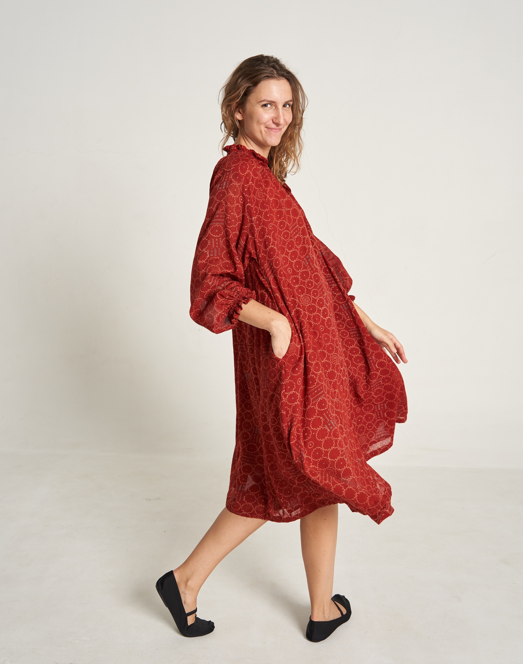 World of Crow Ruby Red Oversized Dress