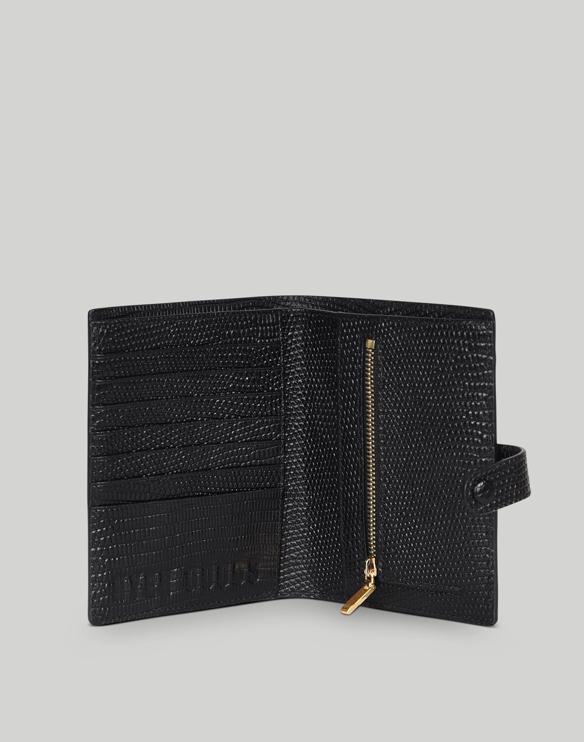 Hyer Goods Traveler's Wallet with Coin Pocket- Black LIzard Alternate Image 1